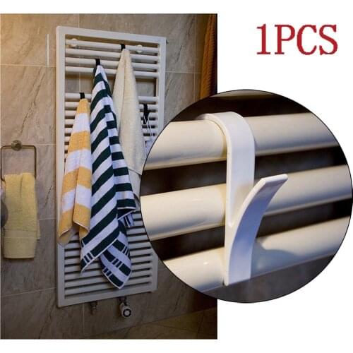 1/2/4/6/8/10pcs Towel Mop Hooks Hanger For Heated Towel Radiator Rail Bath Towel Hook Holder Bathroom Storage Rack Hook Hanger