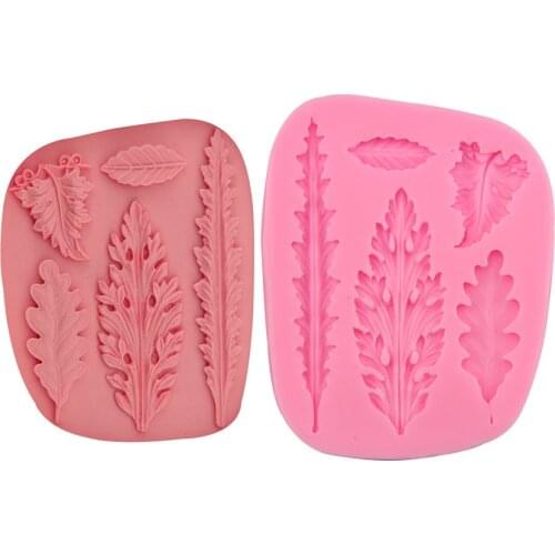 1Pcs Sugarcraft Leaf Silicone Fondant Mold Cake Decorating Tools Chocolate Molds Baking Mould Cake Stencil
