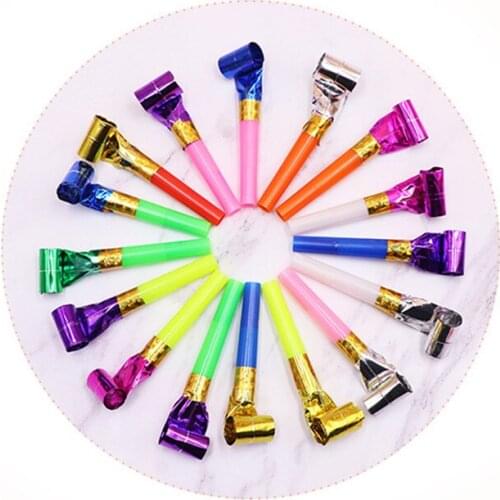 10 Pcs Noise Maker Little Blowout Plastic Whistle Childrens Birthday Party Supplies
