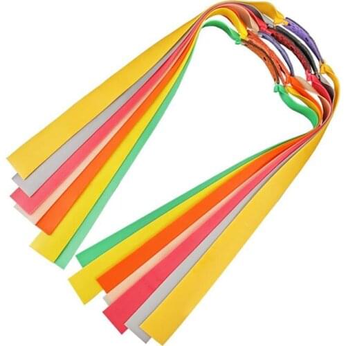 10Pcs Slingshot Powerful Thickness 0.65mm-1.0mm Outdoor Elastic Flat Rubber Band Hunting Sports Catapult Rubber Tubing