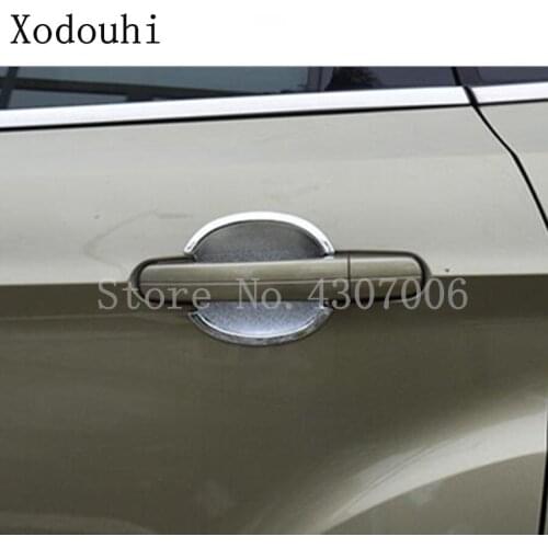 For Ford Kuga Escape 2013 2014 2015 2016 Car Cover Styling Detector Frame Panel Trim ABS Chrome Door Outside Bowl Armrest 4pcs