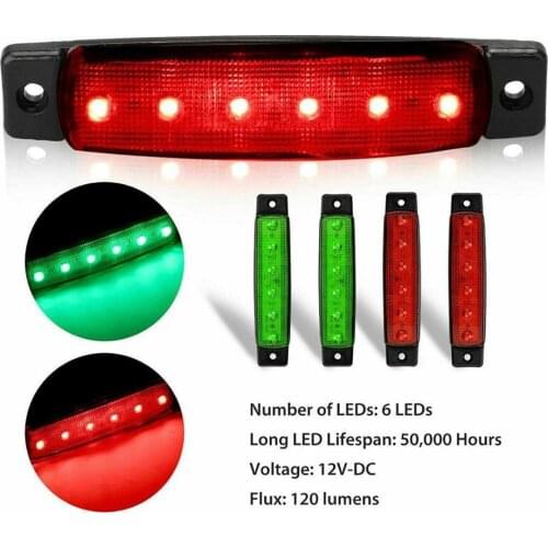 4x LED Navigation Lights Marine Boat Light Green Red Stern Light Waterproof Yacht Sailboat Boat Signal Lamp Port Side Bow Lights