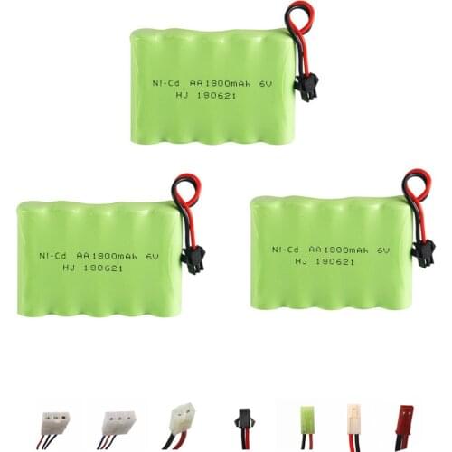 6v 1800mah NICD Battery For Rc toys Cars Boats Guns Tanks Robots Truck NI-CD AA 6v Rechargeable Battery Pack 3Pcs For RC Boats