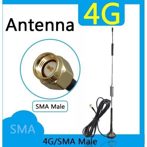 20pcs IOT 4G LTE router Antenna 12dbi SMA Male Connection Antenna high-gain 600-6000mhz Cellular modem magnetic Sucker Antena