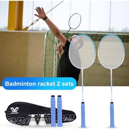 CROSSWAY SPEED 10 Badminton Racquet Set Smooth Grip Carbon Fiber T-shaped Joint Shuttlecocks Racket Kit for Adult