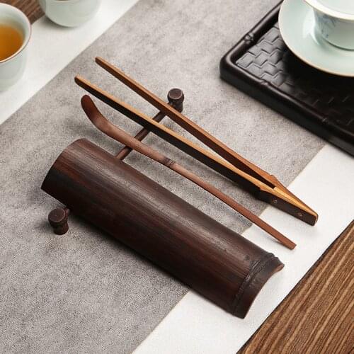 Handmade Natural Bamboo Tea Scoop Chinese Tea Set 4 Piece Sets Suit High Quality Green Tea Matcha Coffee Spoon Accessories Tools