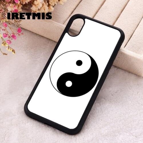Iretmis 5 5S SE 2020 phone cover cases for iphone 6 6S 7 8 Plus X Xs Max XR 12 MINI Pro Soft Silicone Yin Yang Black and White