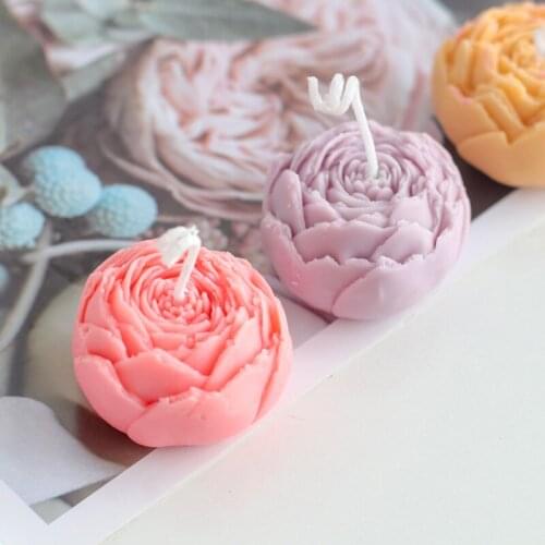Flower Bloom Rose shape Silicone Handmade Candle Mold DIY Aromatherapy Soap Chocolate Cake Mould Home Decoration Gift