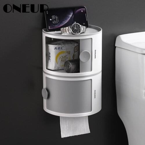 ONEUP Toilet Paper Holder Bathroom Organizer Multifunction Roll Toilet Paper Bulk Cosmetic Storage Box WC Bathroom Accessories
