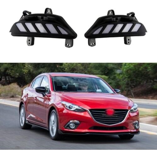 For Mazda 3 Axela 2014 2015 2016 LED DRL Daytime Running Lights w/ Turn Signals