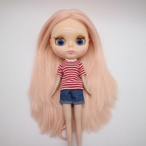 Nude blyth action figure dolls pink hair 6