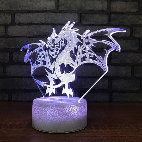 Source Fire Dragon 3d Night Light Colorful Usb Energy Saving Bedside Creative 3d Light Fixtures Usb Led 3d Lamp