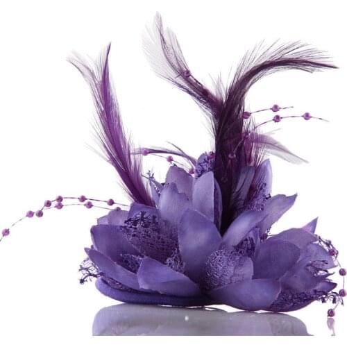 Beautiful Handmade Beaded Feather Cloth Art Flower Fabric Brooch Pin Luxury Cute Decor Gifts for Women Jewelry Accessories