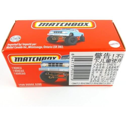 2021 Matchbox Cars 1968 DODGE D200 1/64 Metal Diecast Collection Alloy Model Car Toys