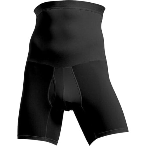 Men Breathable High Waist Slimming Bodysuit Shorts Compression Shapewear Pants Waist Trainer Slimming Pants