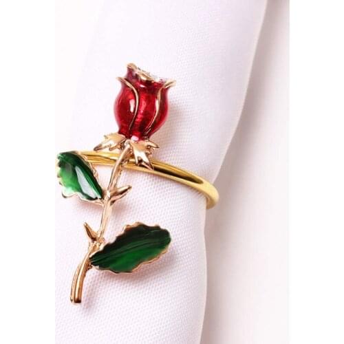 Set of 8 Rose Napkin Rings, Holiday Birthday Gadgets for Lovers, for Candlelight Dinners, Perfectly for Wedding Party