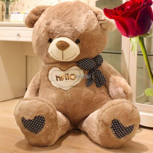Fancytrader New Teddy Bear Toy 49'' 125cm Giant Stuffed Plush Cute Hello Teddy Bear, Valentines Day Gift Free Shipping FT90547