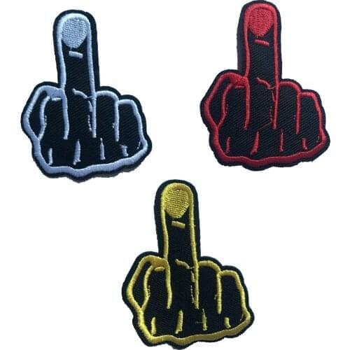 New Arrival Finger Gesture Embroidered Patch Iron on Embroidery Applique Patches for Clothes DIY Decoration Accessories 10 Piece