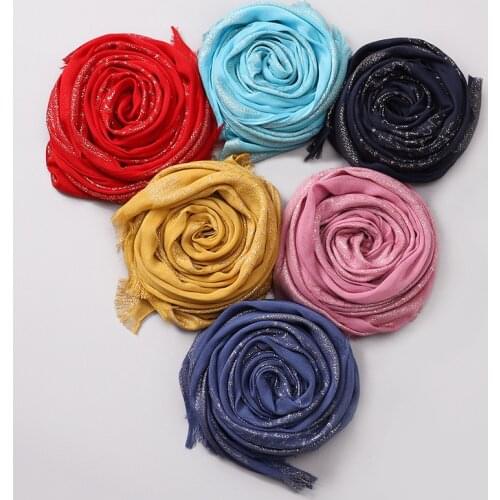 New Spring Sumemer Womens Scarves Wrap Pashmina Gold Lurex Glitter Muslim Hijab Turban Islam Modest Headscarf Stole Long Shawl