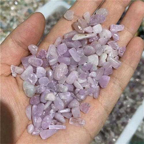 Wholesale Kunzite crystal stone tumble Purple spodumene stones gravel for christmas decoration
