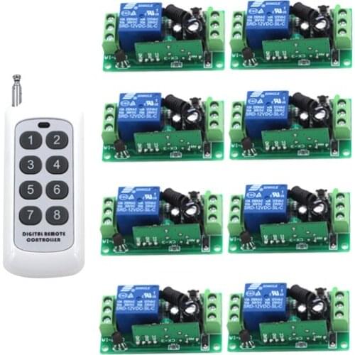 24V DC 10A Relay Receiver Transmitter Light Lamp LED Remote Control Switch Power Wireless ON OFF Key Switch Lock Unlock 315/433