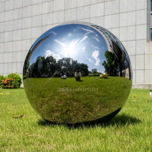 Silver Dia 400mm 40cm 201 stainless steel hollow ball seamless mirror ball family courtyard interior decoration decoration