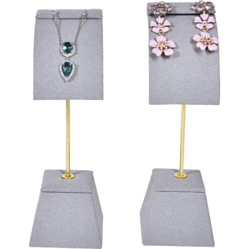 Earrings Pendant Shelf Metal Microfiber Earrings Jewelry Display Props Womens Storage Counter Display Decorations