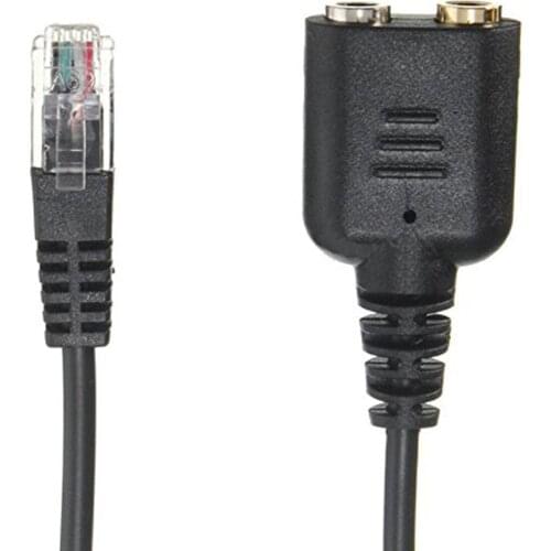 SOONHUA RJ9 Male To 2 X 3.5mm Female Jack Headset Phone Mic Audio Splitter Adapter Cable