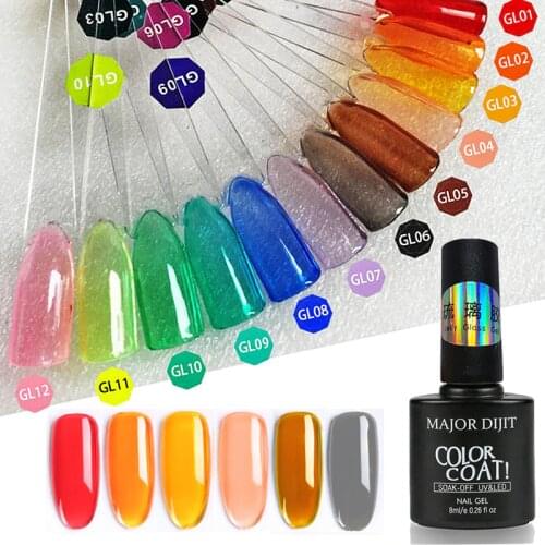 8ml Jelly Glass Gel Candy Nail Art Polish Summer Attribute Translucent Neon Color Soak Off UV Varnish Mirror Titanium Gel