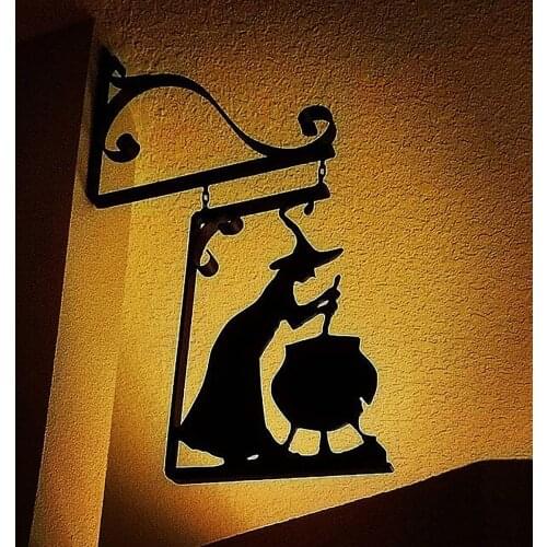 Witch Silhouette Decorating Leaking Boiler Wall Silhouette Horror Scary Hanging Pendant Halloween Party Props Ornament Halloween