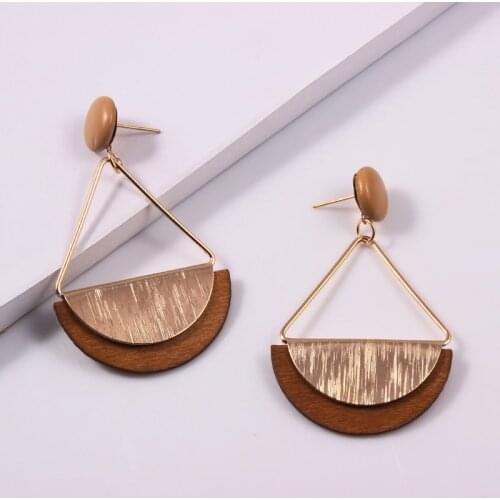 Itenice Pear Geometric Vintage Earrings For Women Stone Shell Earrings BOHO Resin Drop Earring Acrylic Brincos Pendiente Jewelry