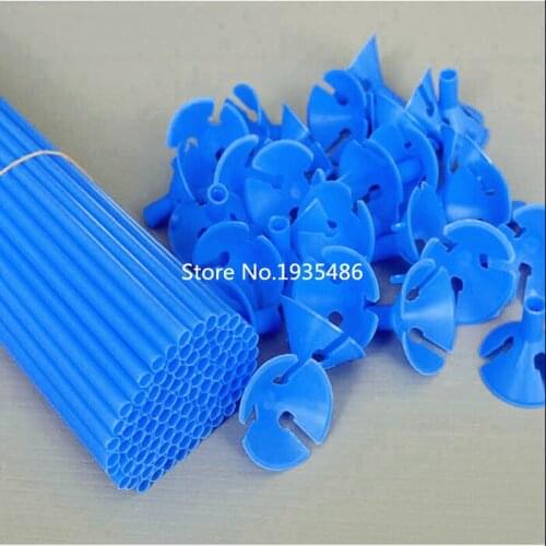 High quality 50sets/lot 40cm latex Balloon Stick white PVC rods for Supplies Balloons Wedding balloon decoration accessories
