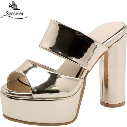 Sgesvier 2019 Summer Platform peep toe sandals Women summer thick high heel fashion Breathable casual Shoes Size 32-42 G465