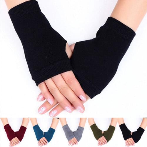1 Pair Stretchy Arm Warmers Long Fingerless Solid Gloves Fashion Mittens Women Hot clothing