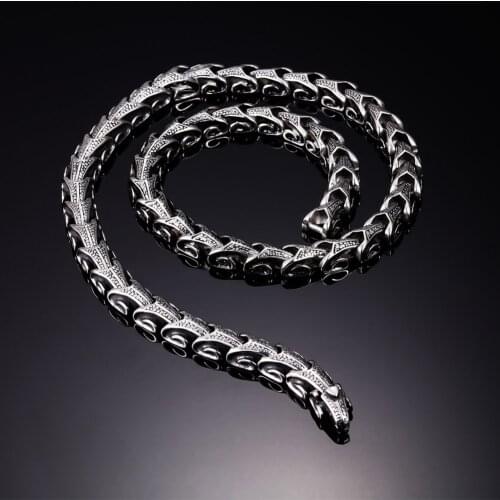10MM Men Dragon Bone Biker Necklace 316L Stainless steel Chain Link Jewelry 2 wear method chain necklaces or bracelet Wholesale