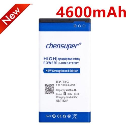 100% Original chensuper 4600mAh BV-T5C Battery for Microsoft Nokia Lumia 640 Battery RM-1109 RM-1113 RM-1072 1113 1073 Dual 1077