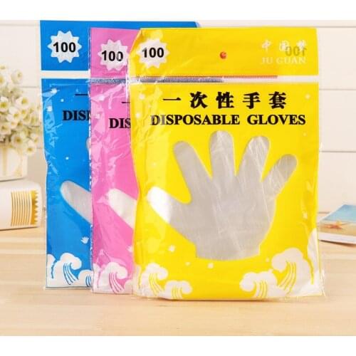 100pcs Fingerless Gloves Kitchen Garden Accessories Disposable Gloves One-off Plastic Gloves Restaurant BBQ Eco-friendly Gloves