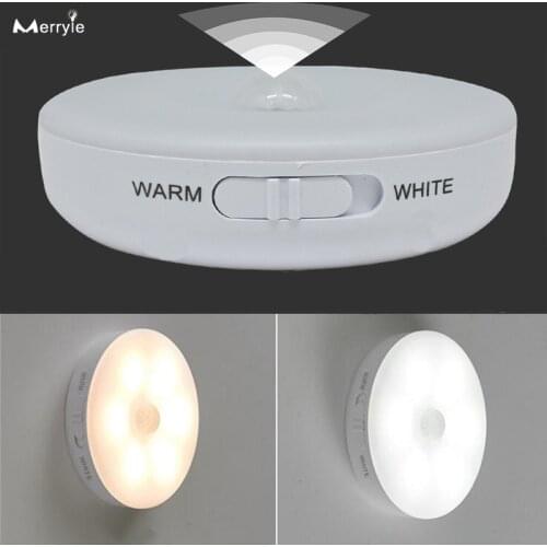 2Pcs LED AutoTurn ON/OFF Night Lights 2Color Recharge Motion Sensor Wall Light for Bedroom Bedside Baby Child Care Night Lamp