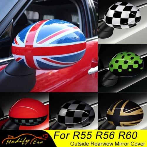 2pcs Door Rear View Mirror Covers Stickers Car-styling For Mini Cooper S Clubman Countryman Paceman R55 R56 R57 R58 R59 R60 R61