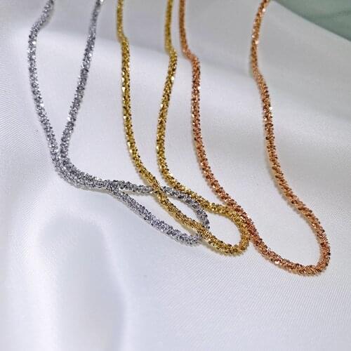 2021 Golden Gypsophila Adjustable Clavicle Necklace Female Titanium Steel Jewelry Light Luxury Tide Non-fading Sweater Chain