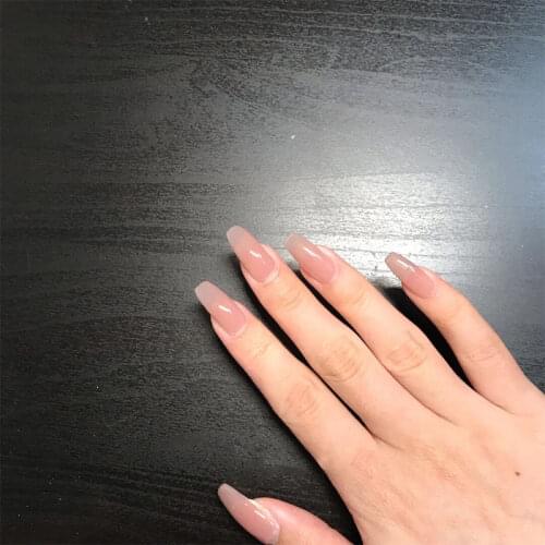 24Pcs Long Fake Nails Solid Color False Nails Full Cover French Tips Wearable Nail Art Tips Nail Tips Ballerina Press On Nails