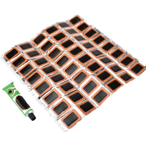 48 Pcs+1 Glue High Quality Round Bicycle Bike Tire Tyre Rubber Patch Piece Cycling Puncture Repair Tools Kits