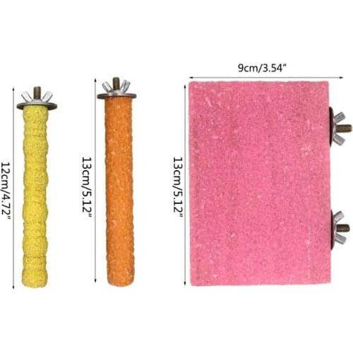 5Pcs Bird Perch Wooden Stand Parrot Toys Claw Grinding Bar Foot Stick Platform H58C