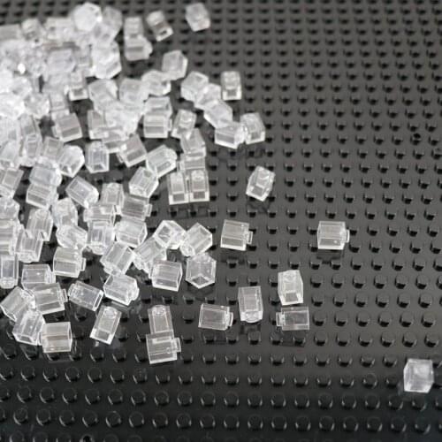 50pcs Bulk Transparent Clear 1X1 Building Blocks Castles Accessories Enlighten MOC Build Toys for Kids Compatible Bricks 3005