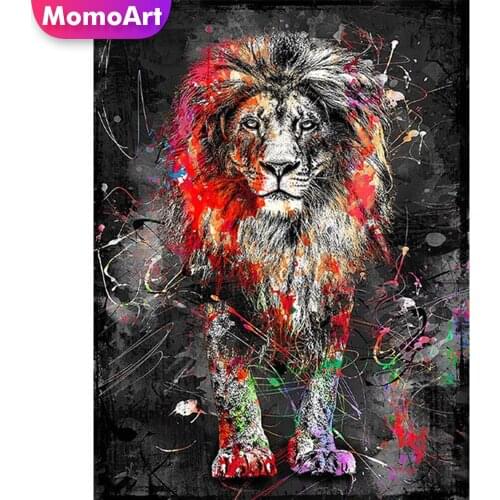 MomoArt 5D DIY Diamond Embroidery Lion Picture Of Rhinestone Animal Diamond Painting Full Drill Square Mosaic Holiday Gifts