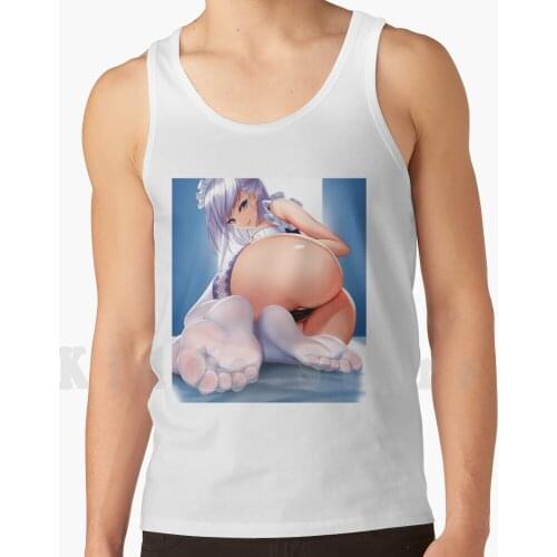 Anime Girl-White Stockings tank tops vest sleeveless Anime Girls Hentai Ecchi Loli Kawaii Lewd Ahego Oppai Sexy