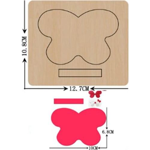 Butterfly Bow-knot Hairpin Fashion Jewelry Wood Die Scrapbooking Wooden Dies Fit Common Dies Cutting Machines on the Market 2021