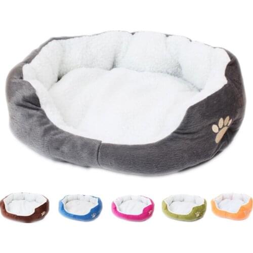 Large Pet Cat Dog Bed 7Colors Warm Cozy Dog House Soft Fleece Nest Dog Baskets Mat Autumn Winter Waterproof Kennel