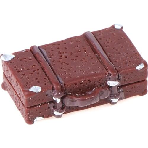 1 pcs Mini Suitcase Luggage Travel case Doll Accessories Furniture Kids Toys Play House 3D Travel Train Suitcase For Best Gift