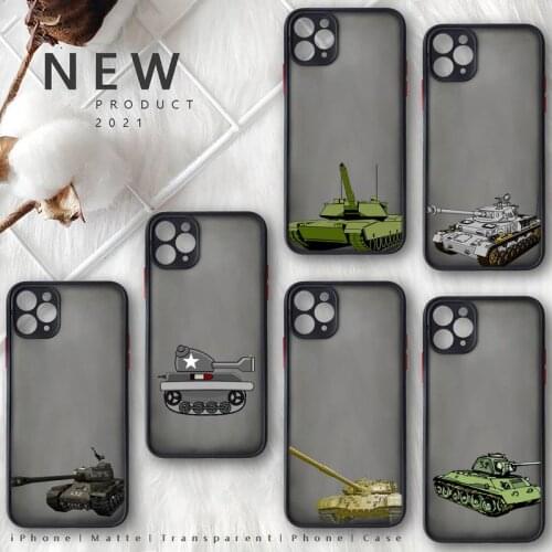 Tank Military military cartoon Phone Case matte transparent For iphone 7 8 11 12 plus mini x xs xr pro max cover